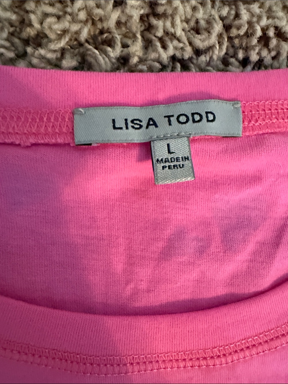 Lisa Todd Pink Tee with Purple Heart Pattern - Picture 2 of 7